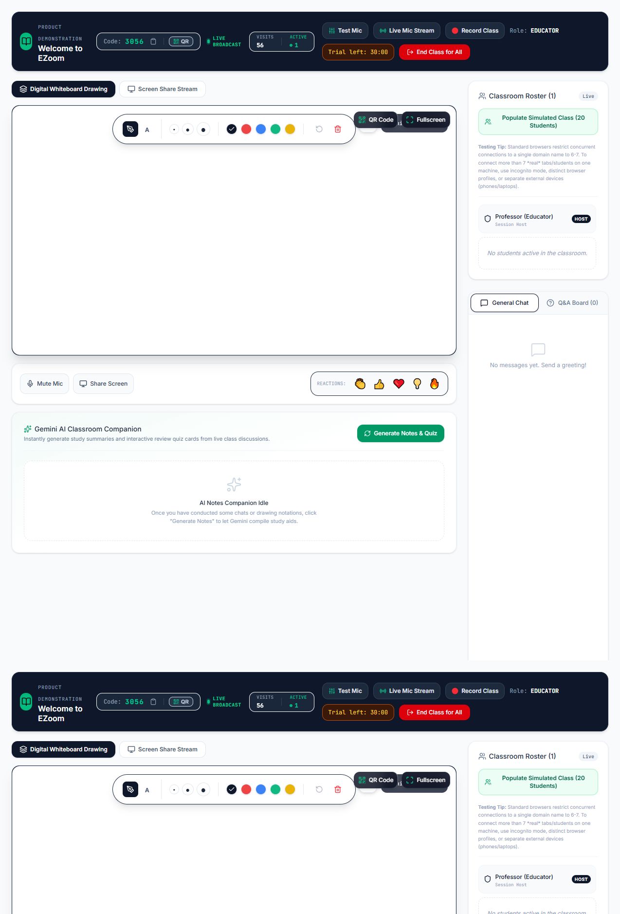 EZoom educator live classroom